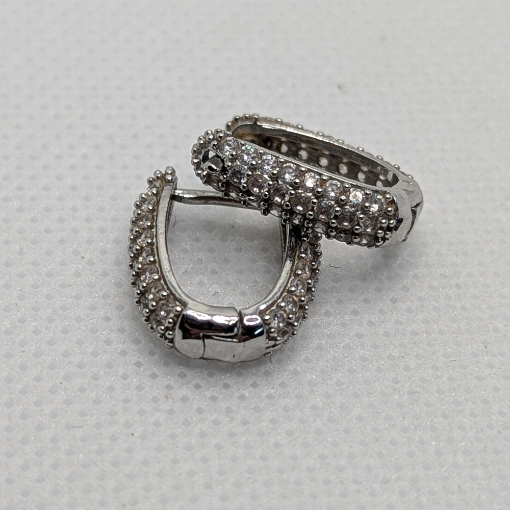 Elegant Silver Tone Hoop Earrings